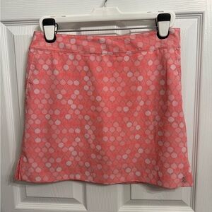 Izod Golf Skort Womens 6 Mini Skirt Golf Balls Tees White Pink Preppy